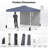 10 X 10 FT Pop up Canopy Tent w/ 1 Sidewall Wheeled Bag 8 Stakes & 4 Wind Ropes Gray-118248847
