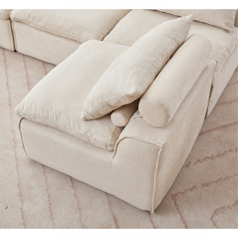Modular Sofa, Ivory Corduroy
