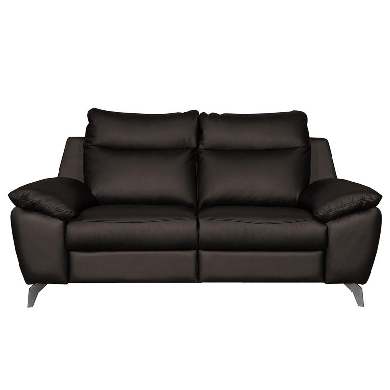 Edema Genuine Leather 2 Seater Reclining Sofa, Black, 3