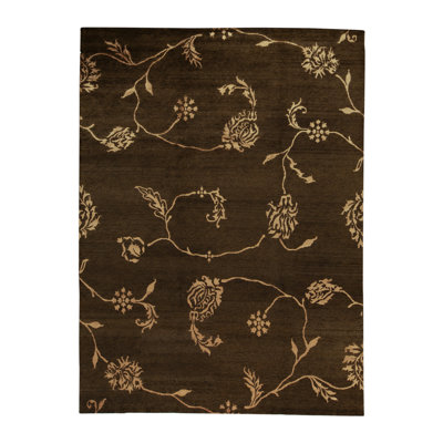 Hand-Knotted High-Quality Brown Area Rug