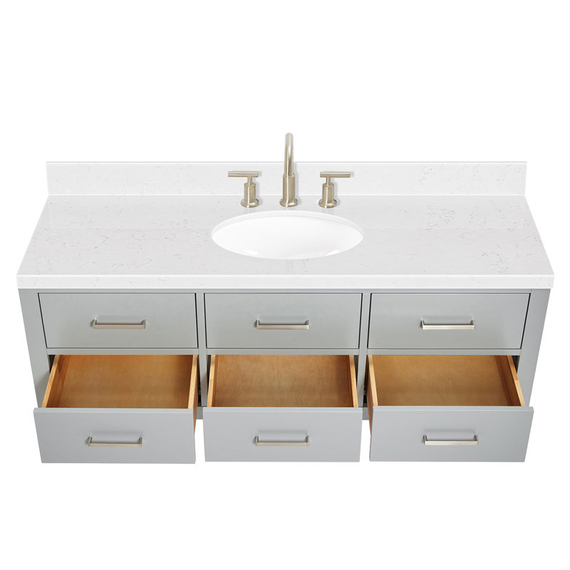 Ensemble de meuble-lavabo simple mural 54,25 "Macmullin, Gris