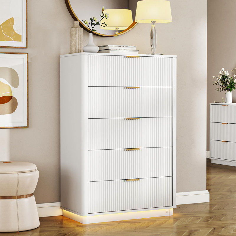3 Piece Dresser And Nightstand Sets, White