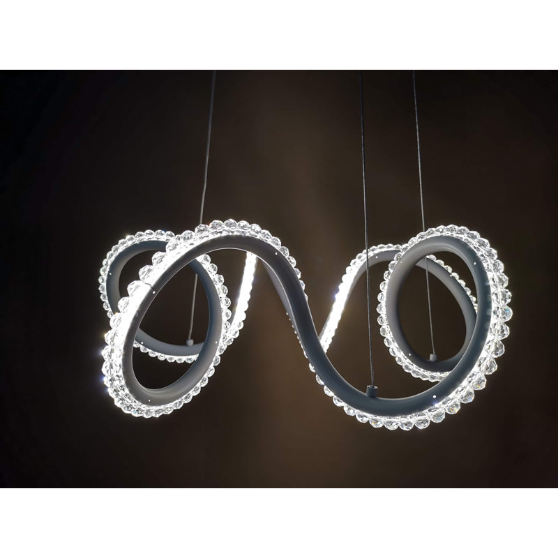 Zinnia 1 - Light White LED Crystal Pendant