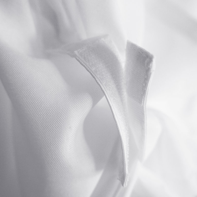 White Sheer Fabric Tie-Up Rod Pocket Curtain