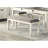 48-Inch Antique White Kitchen Bench With Upholstered Seat - Gray Textured Fabric, 300Lbs Weight Capacity, Wood For Dining Room Frame