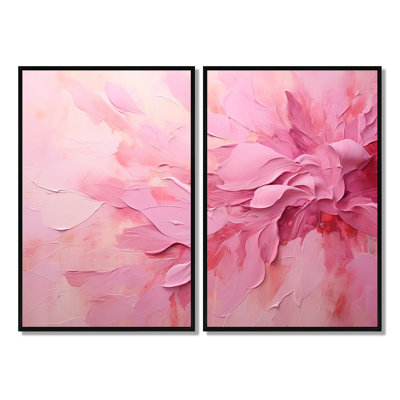 Lugenia - Fuschia floral, art mural 2 panneaux