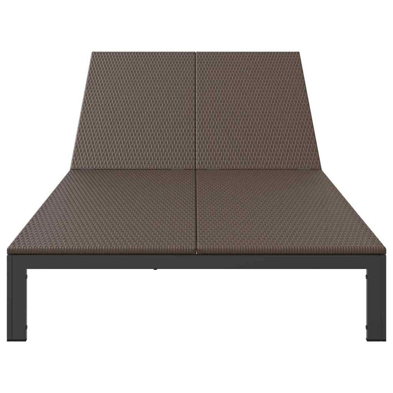 Chaise longue en rotin brun, Brown