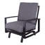 Chaise berçante d'extérieur en métal avec coussins