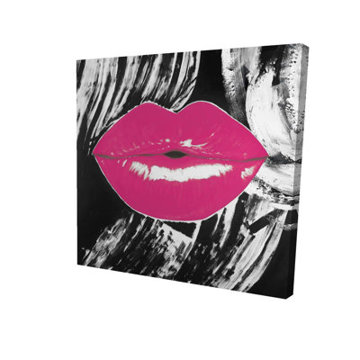 Romantic Pink Glossy Lips Canvas | Beauty Bedroom Decor