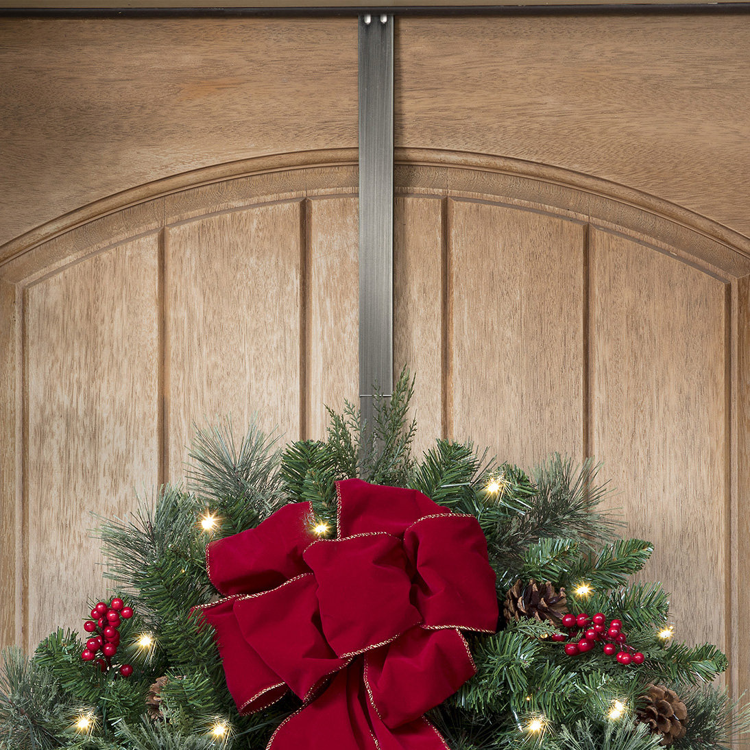 Adapt Adjustable Length Wreath Hanger, Brushed Nickel