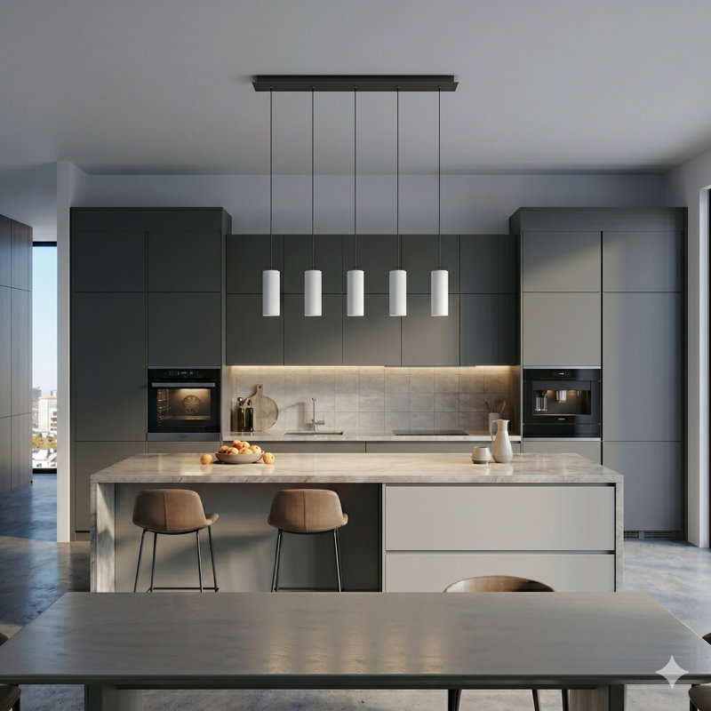 Bludovice 5 - Light Kitchen Island Pendant, White