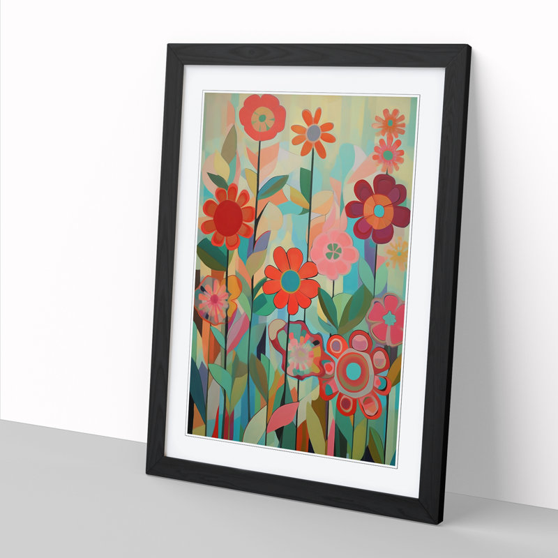 FRM-V0523-939X Flowers Orphism Design Vol.4 - Picture Frame Print, 34cm H x 25cm W x 2cm D