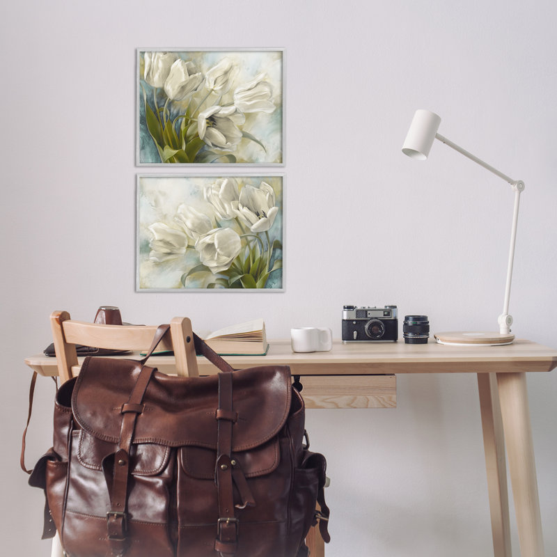  Tulipes, ensemble de 2 estampes à gauche et à droite incurvées par Iorg Levashov, Estampe numérique Farmhouse