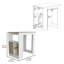 Îlot de cuisine H 36 po, trois tablettes de rangement latérales ouvertes et une armoire à pousser, blanc / macadamia