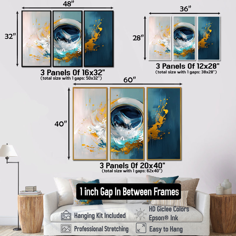 Ensemble de salon mural bleu Impressionniste Suds Modern Laundry I - Laundry, H 28 po x l 36 po x P 1 po