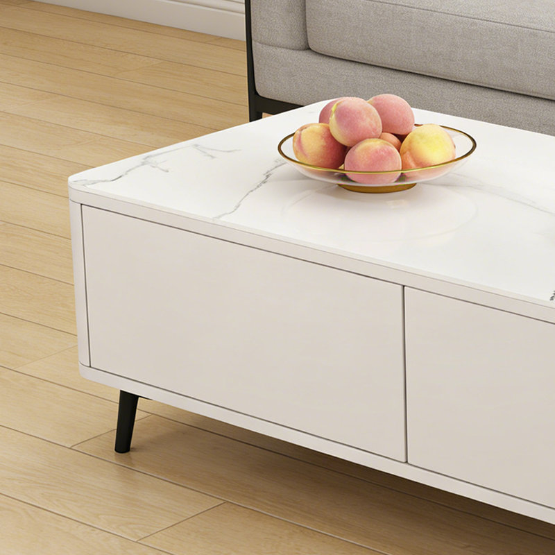 Table basse légère et luxueuse, Blanc, H 15,74 po x L 51,18 po x l 23,62 po