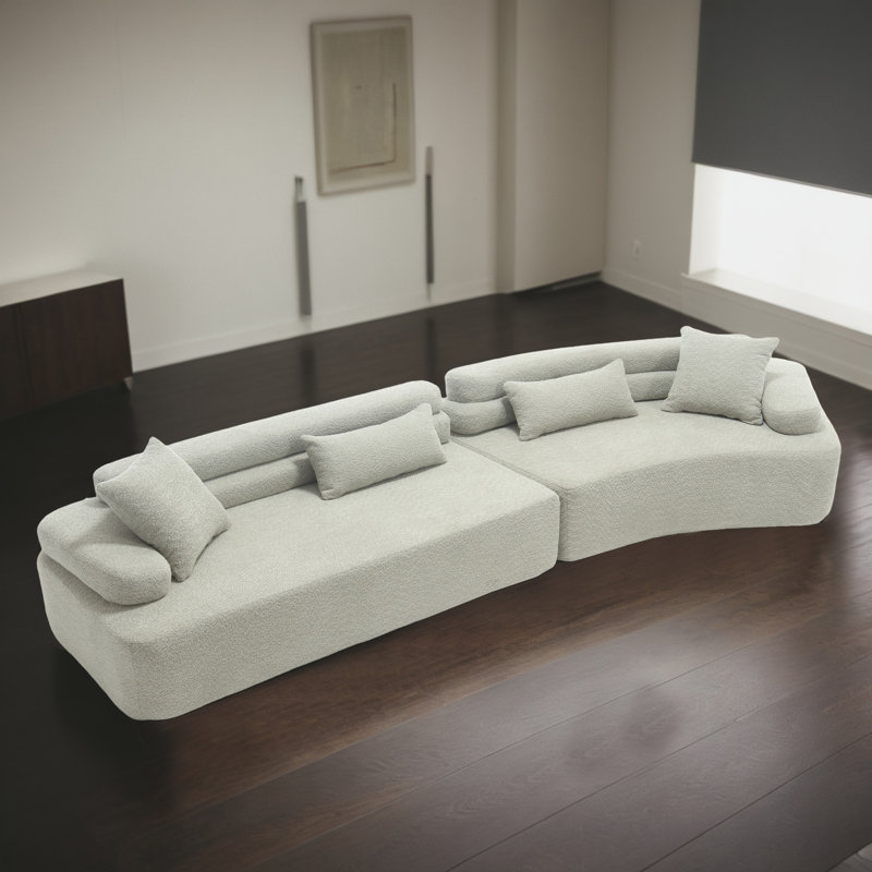 Canapé modulaire rembourré 2 pièces pour le salon, Mélange de polyester vert