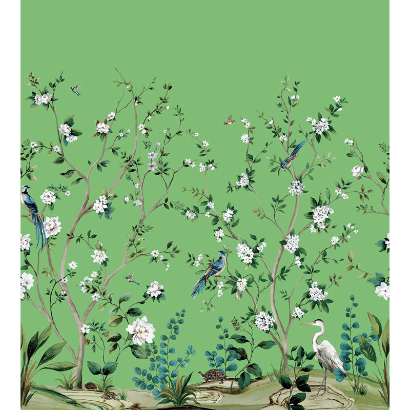 Amarveer Floral Wallpaper, Emerald Green