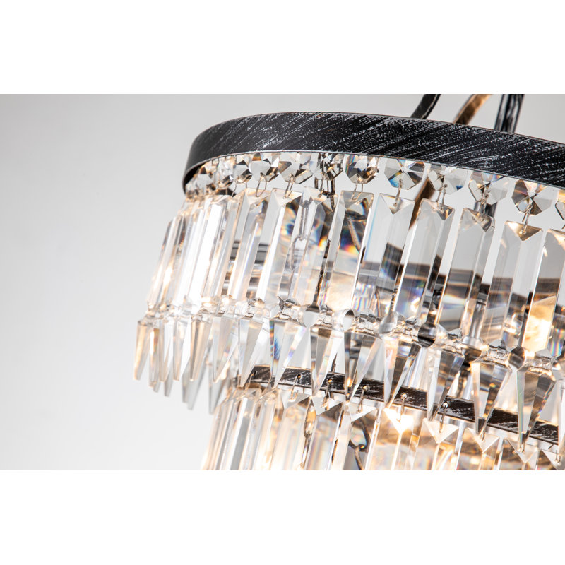 Lustre glam à 5 lumières Belle avec cristal taillé à la main Belle, Noir
