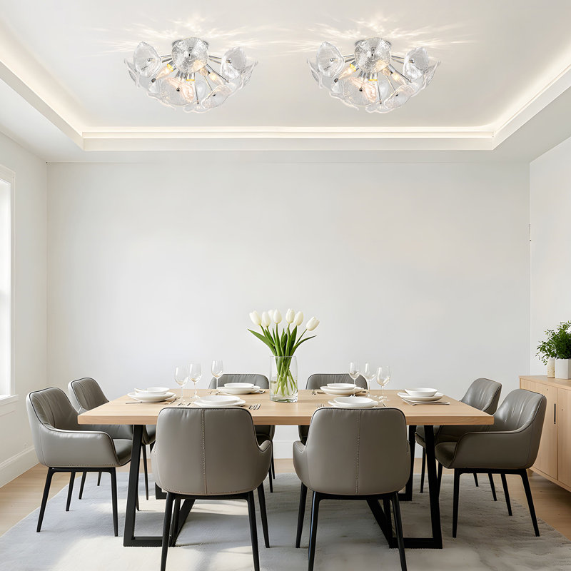 5-light Flush Mount Chandelier, Chrome