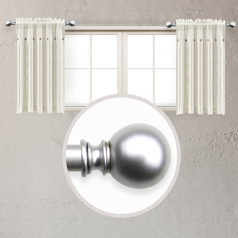 Tringle à rideaux simple réglable 12 "à 20" Anneisha, Nickel satiné