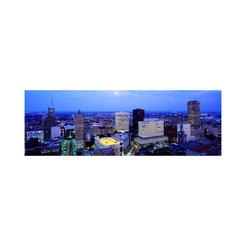 Evening, Buffalo, New York State, USA - Wrapped Canvas Panoramic Print, 121.92 cm H x 40.64 cm W x 1.91 cm D