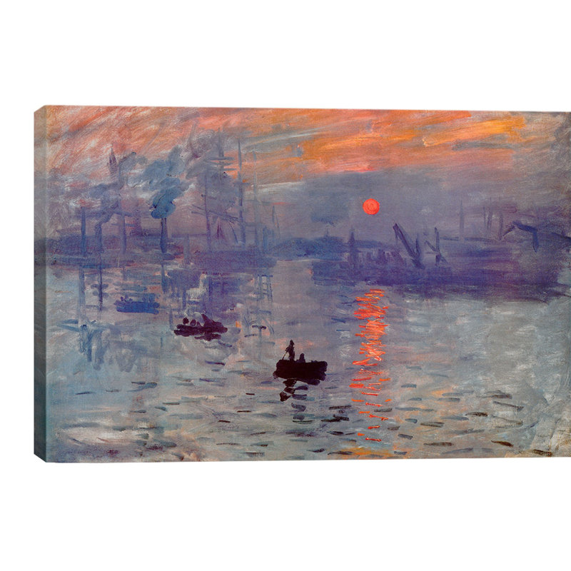 « lever l’impression » par claude monet, reproduction d’art sur toile tendue, H 40 po x l 60 po x P 1,5 po