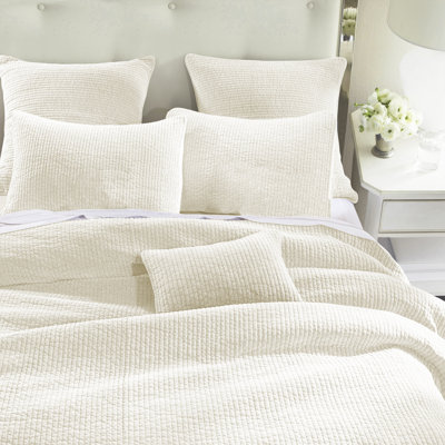 Stonewashed Cotton Velvet Modern Rustic Quilt Set