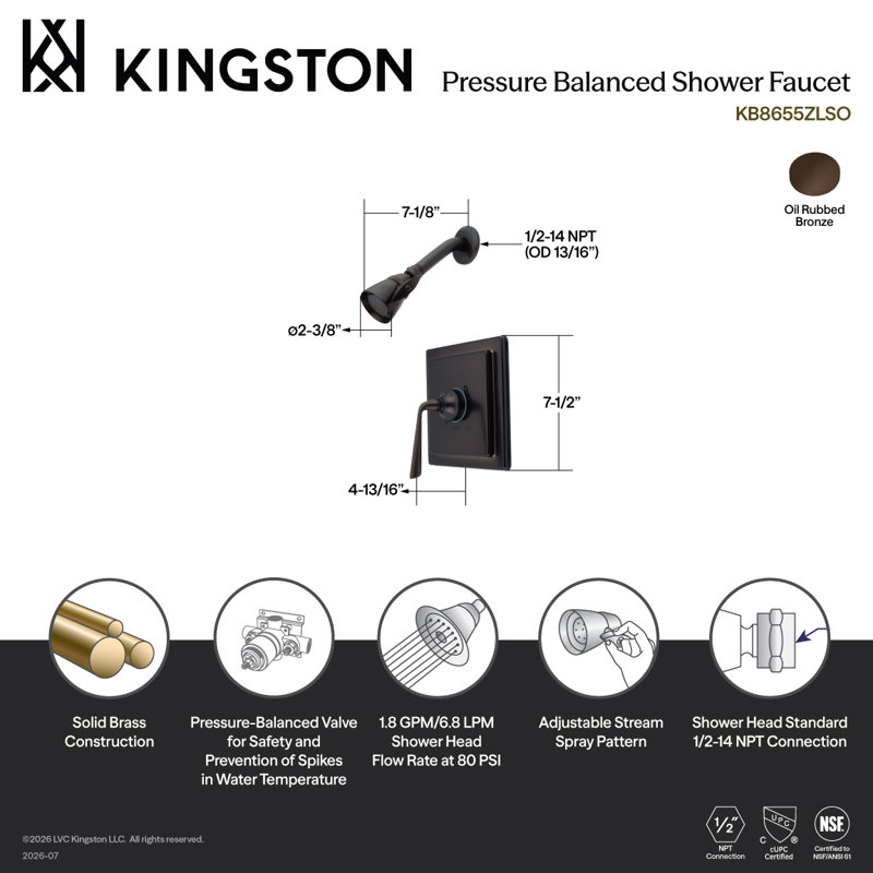 Kingston Brass Single-Handle Pressure Balanced Shower Faucet