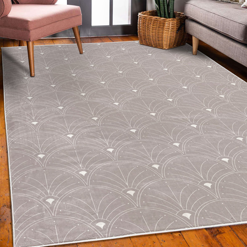 Tapis décoratif Analeigha Art Deco, Rectangle 3 pi 7 po x 5 pi 7 po
