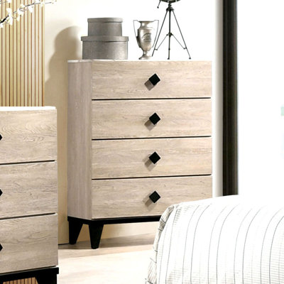 Commode en bois avec 5 tiroirs gris