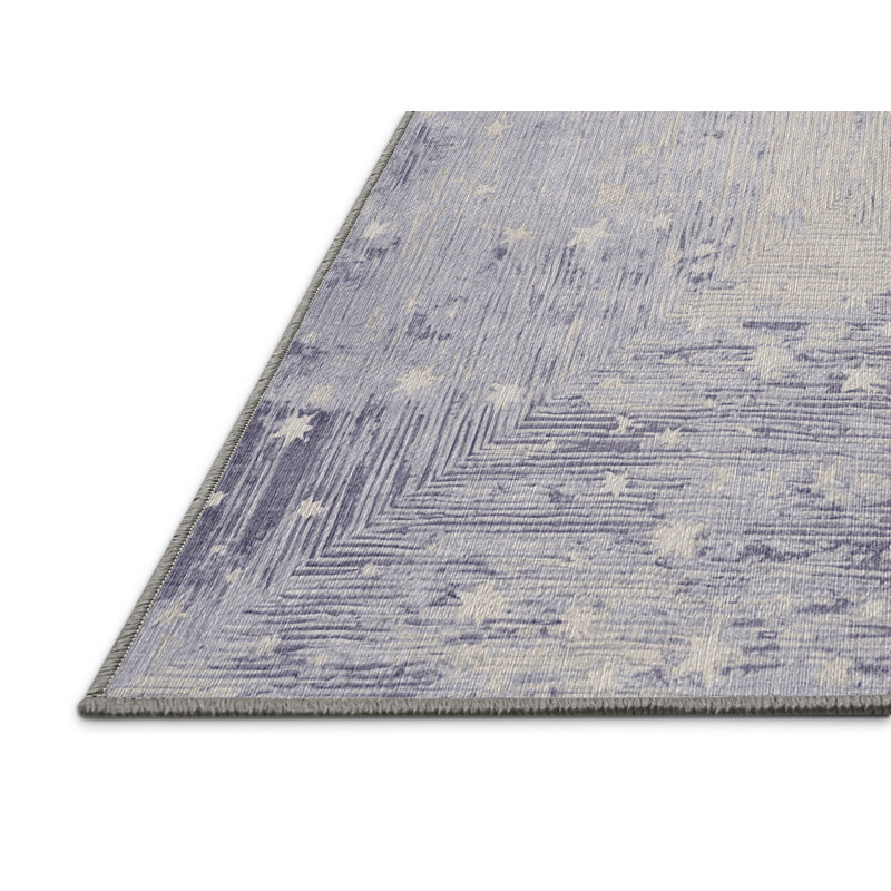 Machine Washable Gray Area Rug, Square 3'