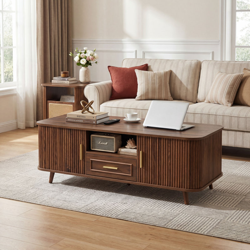 Kyra Kyra Multi-Storage Coffee Table, Walnut
