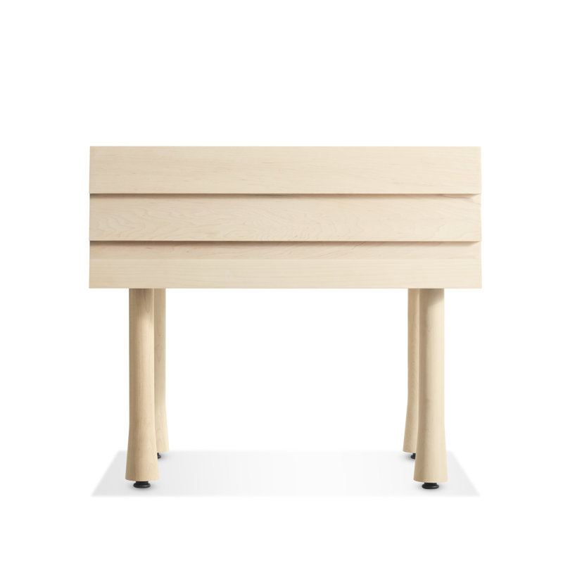 Lap 1 - Drawer Solid Wood Nightstand, Whitewashed Maple / Whitewashed Maple