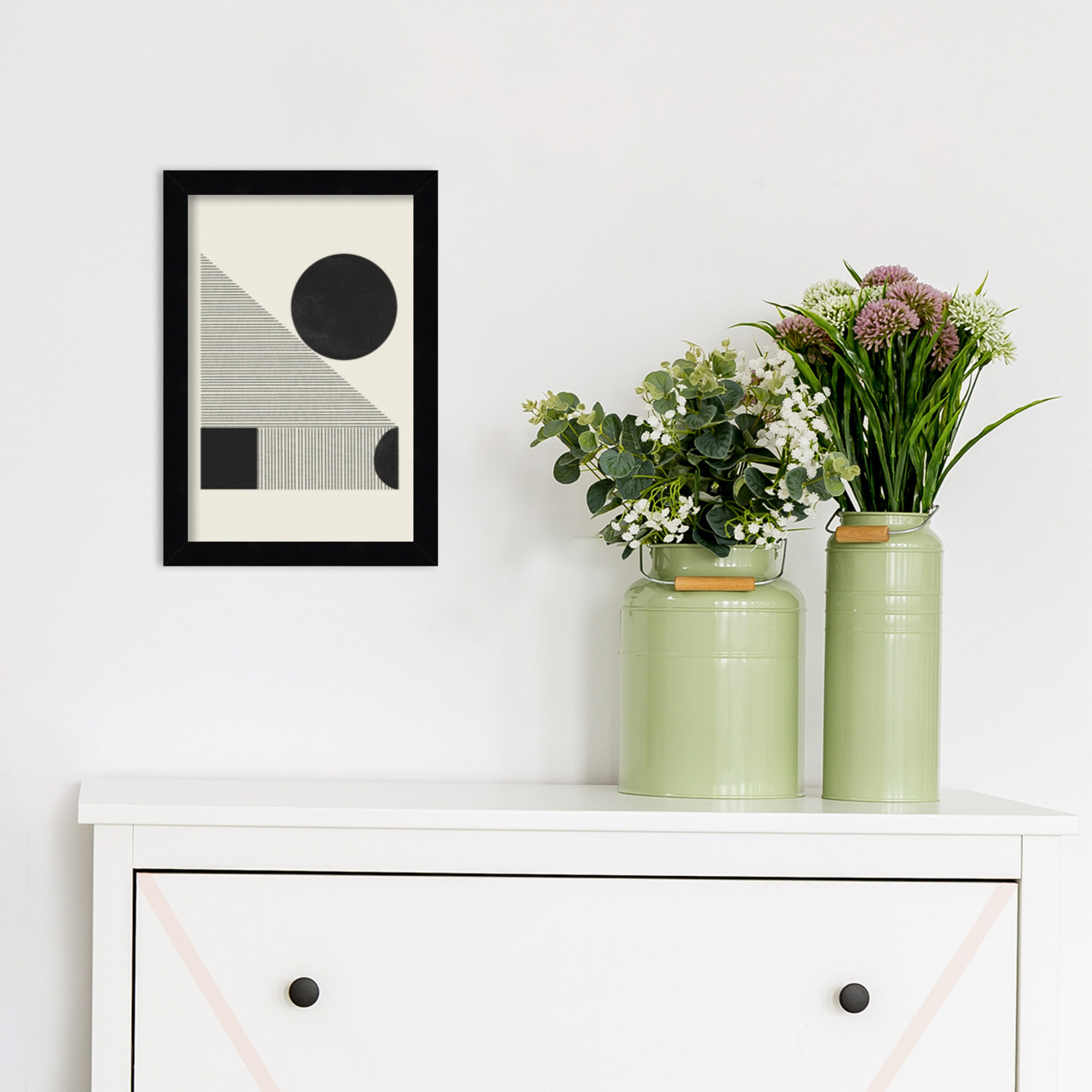 Composition IX by Miuus Studio, 17" W x 25" H, Black Framed