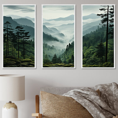 Mystic Wilderness Pine Forest In Canada III - ensemble de décoration murale forêt