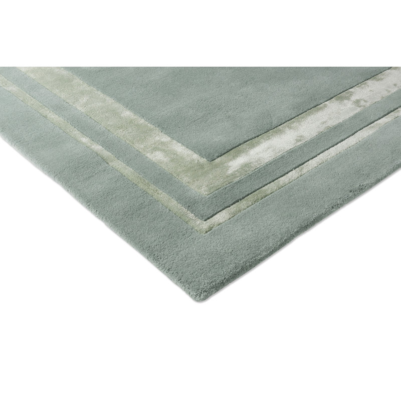 Tapis gris en laine touffeté à la main, Rectangle 5 pi 7 po x 7 pi 10 po