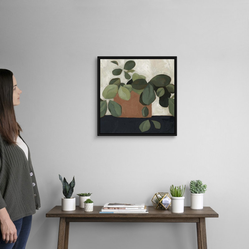 Jade Hoya I, art mural sur toile, Toile avec cadre noir, H 22 po x l 22 po