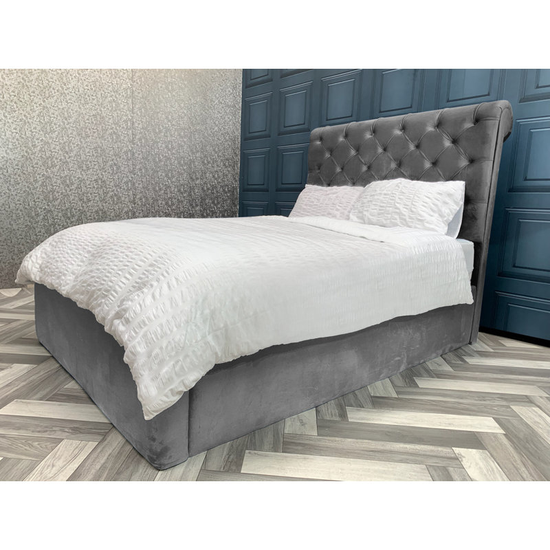Ozment Upholstered Bed, Grey, Double (4'6)