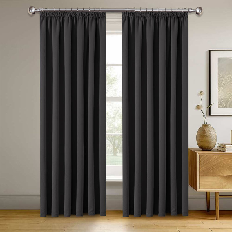 Blackout Curtain Pair, Navy, 168cm Width x 137cm Drop