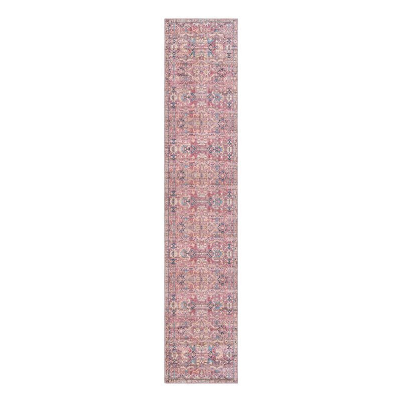 Tapis rose tissé à la machine Gwaltney, Tapis de couloir 2 pi x 10 pi