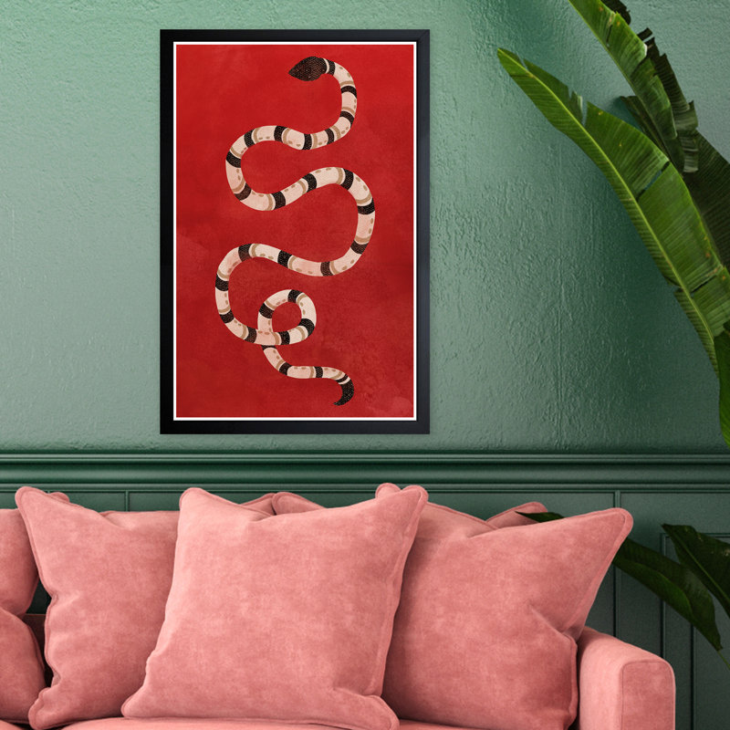 « crimson serpent », impression encadrée, H 13 po x l 19 po x P 0,75 po, Cadre noir
