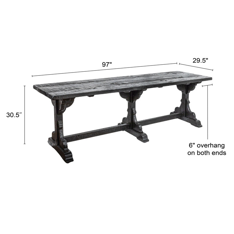 Virginia Reclaimed Pine Wood Table with Trussel, Black