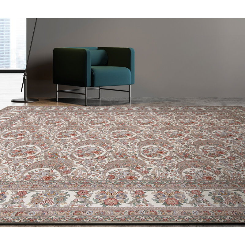 Tapis rectangulaire en laine noué à la main