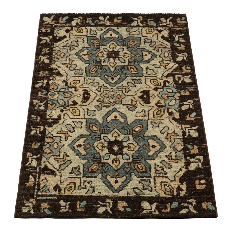 Burano Hand Knotted Wool Geometric Area Rug, Runner 3' x 8'