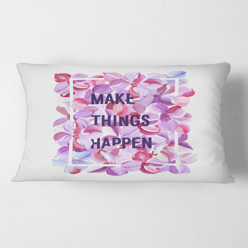 Rectangle, Make Things Happen - Coussin décoratif à imprimé traditionnel