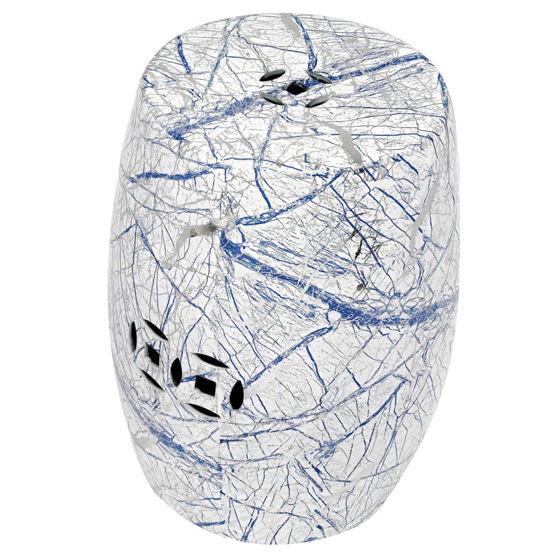 Moquillaza Accent Stool, Blue/White