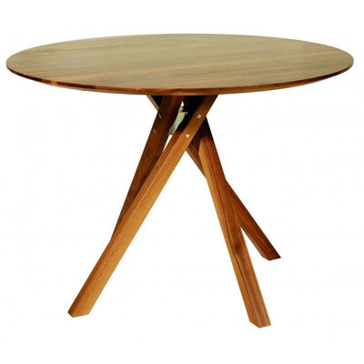 Table de salle à manger fixe en bois de noyer naturel