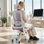 Chaise de bureau ergonomique, supportant jusqu'à 180 kg, avec soutien lombaire réglable, assise en maille respirante et coussin épais, idéale pour un bureau à domicile confortable (lavande).-1993860295-2033402187