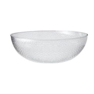  18 Inch Clear Hammered Plastic Bowl – Extra Large Disposable Serving Bowl For Salads, Snacks, Fruits, Party Foods, Catering, Meal Prep, And Everyday Kitchen Use (1)
